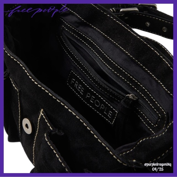 FREE PEOPLE WYLIE SUEDE SADDLE BAG NWT - Picture 4 of 6